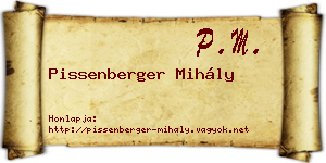 Pissenberger Mihály névjegykártya
